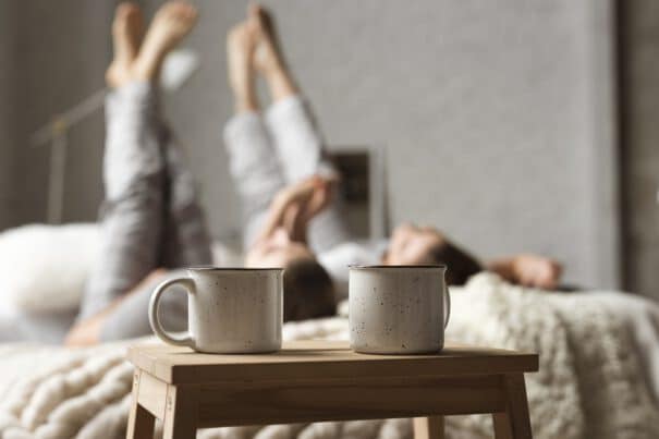 - coffee cups table with couple bed - ภาพที่ 11
