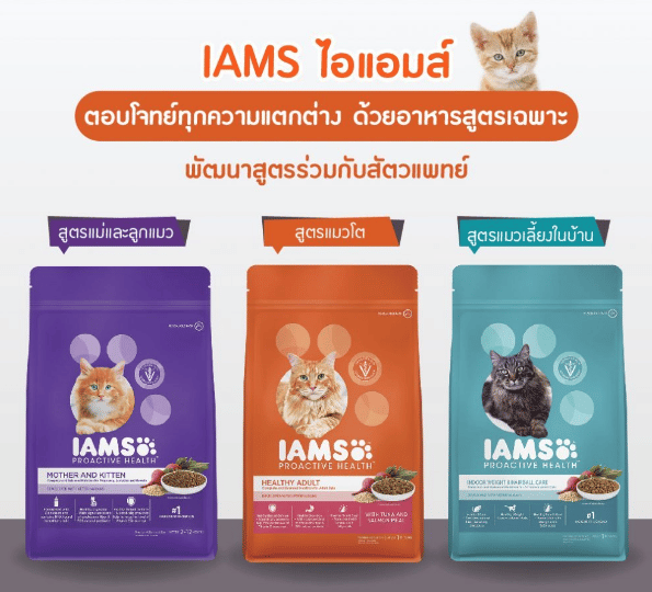 - ภาพที่ 1 ผลิตภัณฑ์อาหารแมว IAMS ทั้ง 3 สูตรอาหาร - ภาพที่ 3