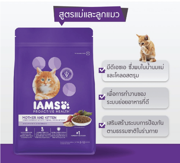 - 2 ผลิตภัณฑ์อาหารแมว IAMS สูตรเฉพาะสำหรับแม่แมวและลูกแมว Mother Kitten - ภาพที่ 5