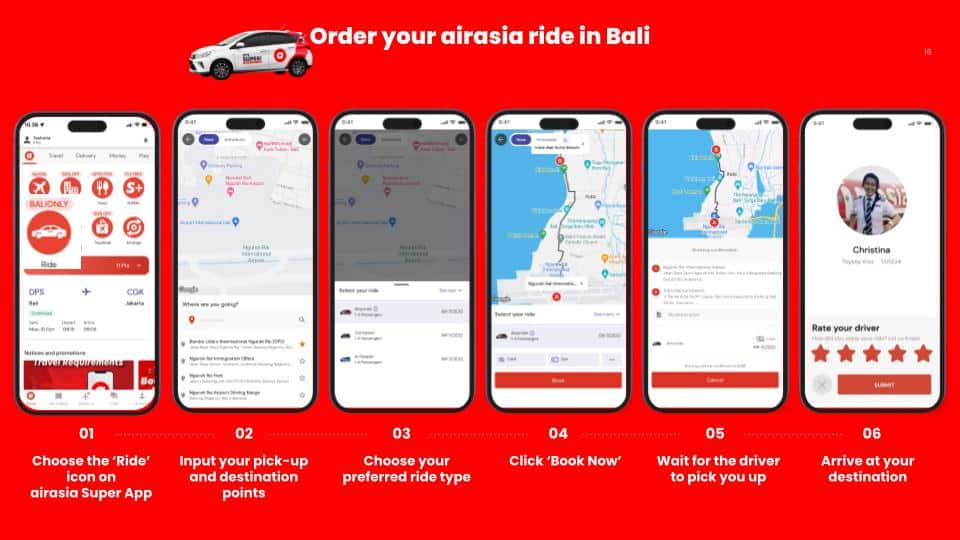 - Illustration The Practical Steps to Order airasia ride in Bali - ภาพที่ 3