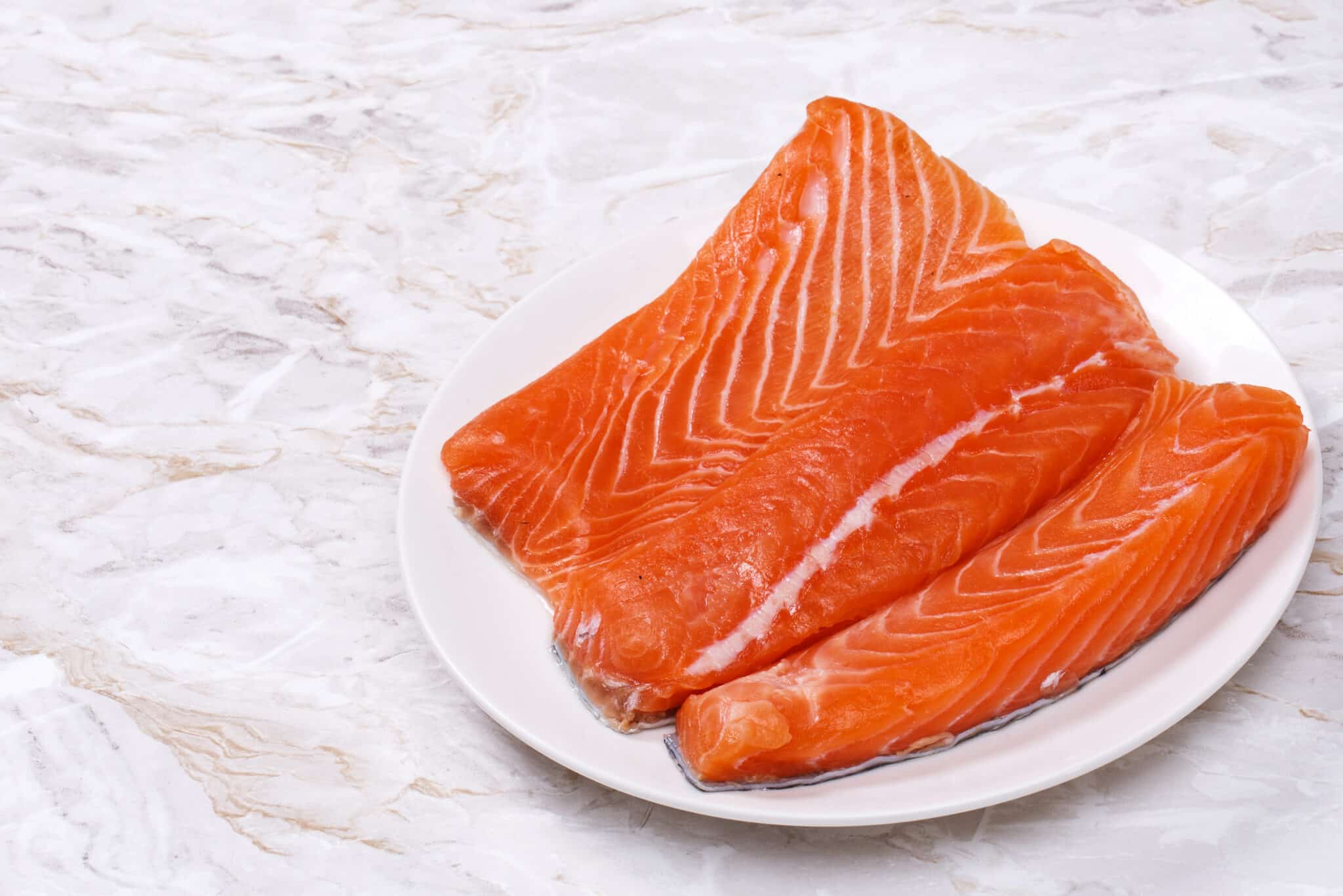 อาหารที่สุนัขกินได้ - slice raw salmon scaled - ภาพที่ 16