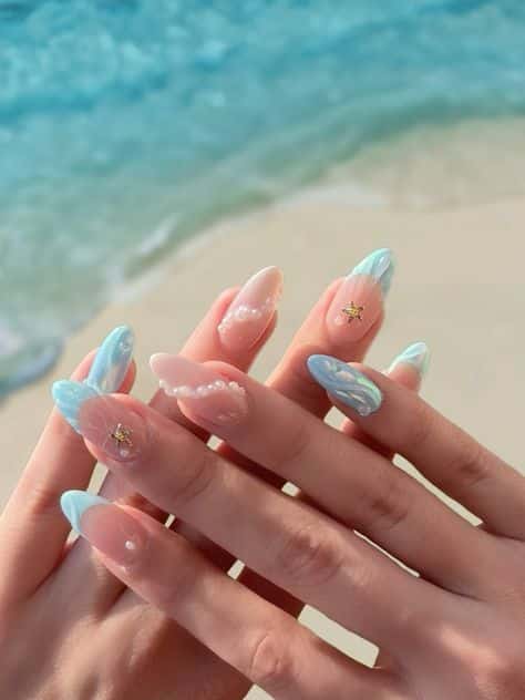 25 ไอเดียทำเล็บไปทะเลสวย ๆ สีสันสดใสคัลเลอร์ฟูล คุมธีมซัมเมอร์! 18