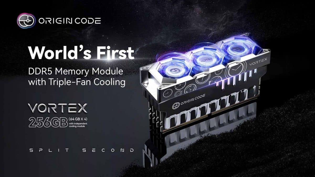 Origin Code เปิดตัว “VORTEX DDR5” หน่วยความจำ DDR5 รุ่นแรกของโลก พร้อมระบบระบายความร้อนพัดลม 3 ตัว ยกระดับประสิทธิภาพสู่ขีดสุด