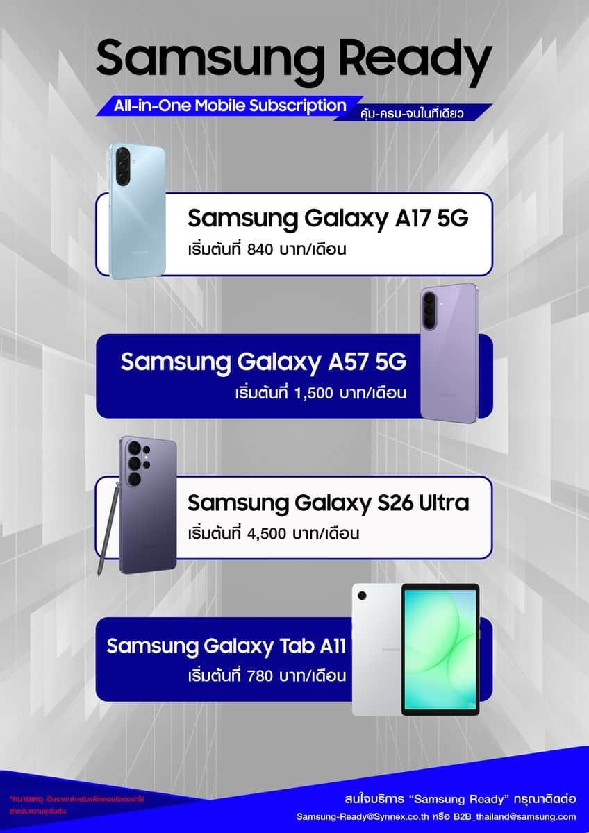 MAY PR 2026 07 27 023256 2 SAMSUNG จับมือ SYNNEX พลิกตลาดบริการเช่าใช้มือถือและแท็ปเล็ตองค์กรครั้งสำคัญ เปิดตัว Samsung Ready ตอบโจทย์ Workforce องค์กรยุคใหม่