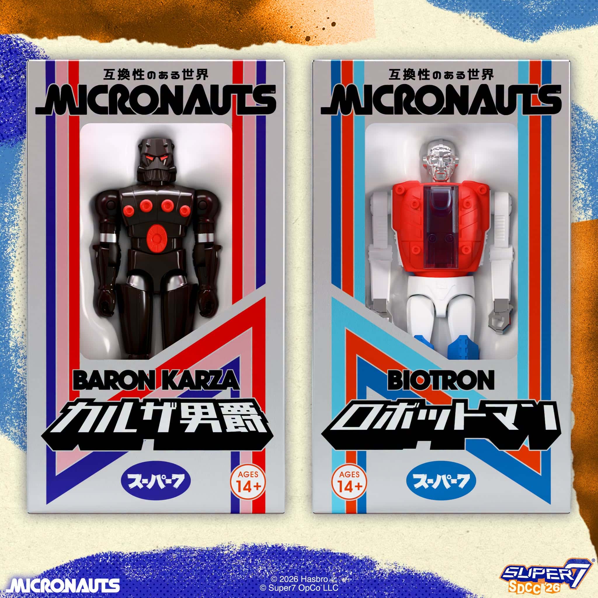 Micronauts – Super7 SDCC 2026 Exclusive Biotron and Baron Karza Figures