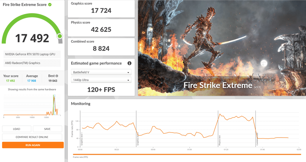 Fire Strike Extreme รีวิว ROG Strix G16 (G614FP) ขุมพลัง Ryzen 9 คู่ RTX 5070