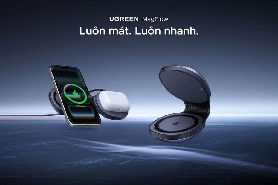 เร็วและชาญฉลาดยิ่งขึ้น: UGREEN เปิดตัว UGREEN MagFlow Magnetic แท่นชาร์จไร้สายแบบพับเก็บได้ 2-in-1 25W สำหรับอุปกรณ์ Apple รุ่นล่าสุด 12