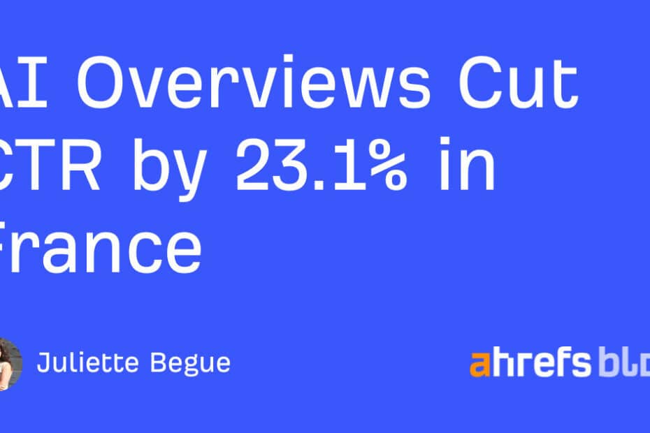AI Overviews Cut CTR by 23.1% in France