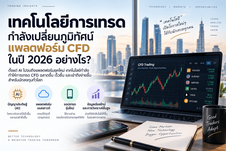 thailand เทคโนโลยีการเทรดกำลังเปลี่ยนภูมิทัศน์แพลตฟอร์ม CFD ในปี 2026 อย่างไร