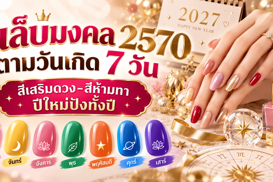สีเล็บมงคล 2570 ตามวันเกิด 7 วัน สีเสริมดวง-สีห้ามทา ปีใหม่ปังทั้งปี